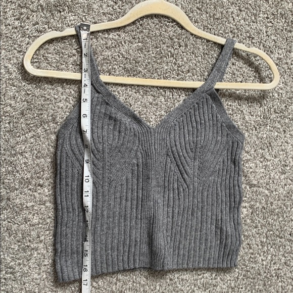 Auden Gray Ribbed Sweater Tank Top Size Small - Picture 5 of 7